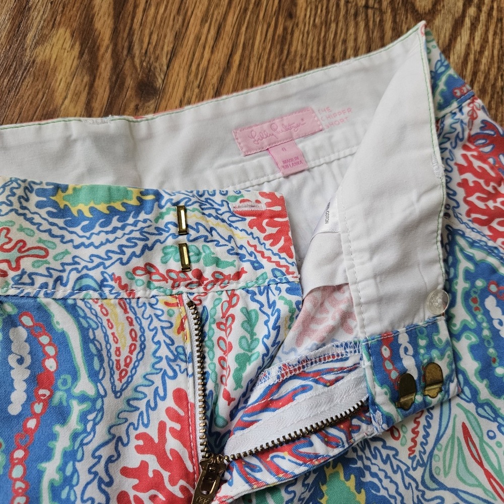 LILLY PULITZER Green/Pink Blue Bermuda Shorts Size 6 Cotton Summer EUC - Picture 2 of 12